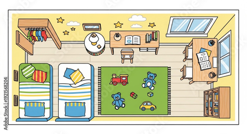 Childrens Playroom Interior Design Concept.