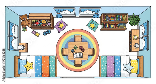 Childrens Playroom Interior Design Layout.