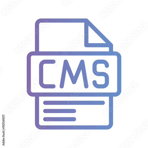 CMS Gradient Color Icon Contemporary gradient icon representing content management systems, website control panels, and publishing tools.