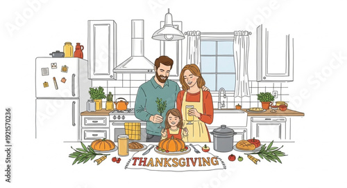 Couple Preparing Thanksgiving Dinner Together.