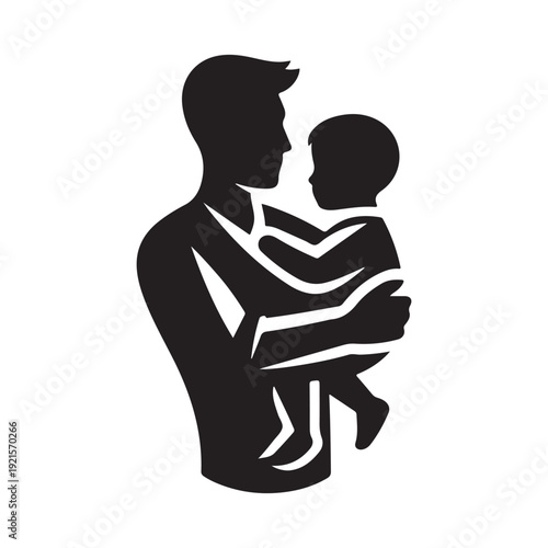 parent carrying child vector silhouette clip art logo design illustration. abstract parent child icon collection
