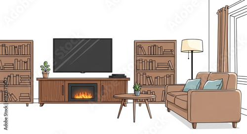 Cozy Living Room Interior Design.