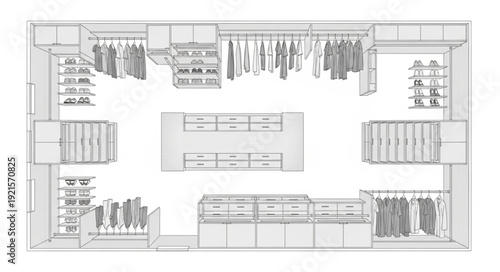 Clothing Store Floor Plan Diagram.