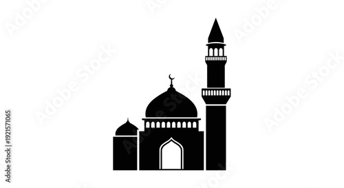 Islamic Mosque Silhouette Illustration Design Element.