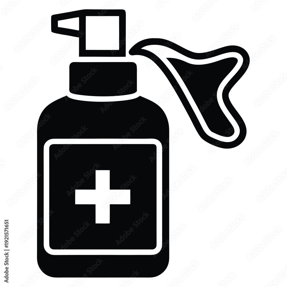 Fototapeta premium Disinfectant wipes icon on white background vector illustration silhouette