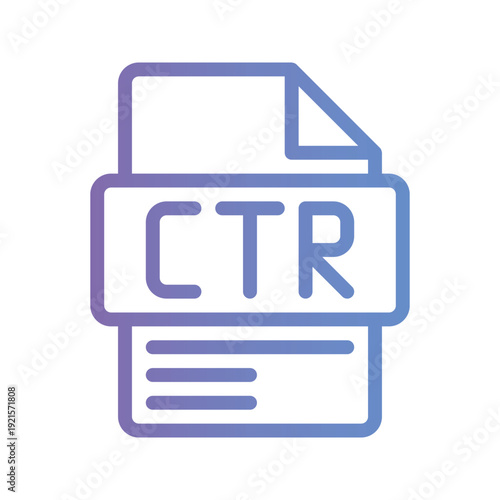 CTR Gradient Color Icon Clean gradient icon visualizing click-through rate analytics, ad engagement metrics, and performance measurement.