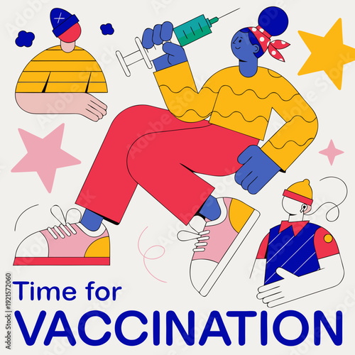 People getting vaccinated to stay healthy