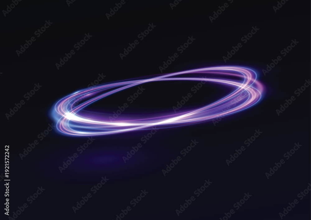 Naklejka premium Glowing purple ring on dark background