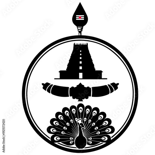 Murugan Colorful Vector Art logo Tamil