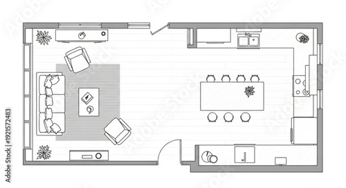 Detailed Architectural Floor Plan Diagram.