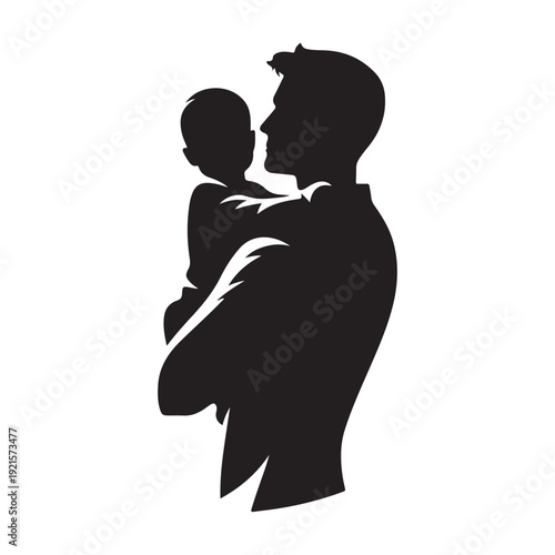 parent carrying child vector silhouette clip art logo design illustration. abstract parent child icon collection