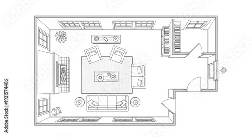 Detailed Architectural Floor Plan Drawing.