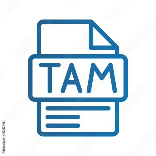 TAM Gradient Color Icon Strategic gradient icon illustrating total addressable market size and overall business opportunity scope.