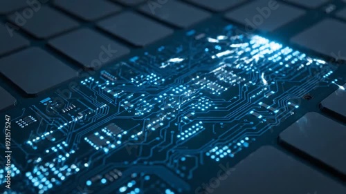 Wallpaper Mural Abstract Circuit Board Technology Background with Glowing Lines Torontodigital.ca