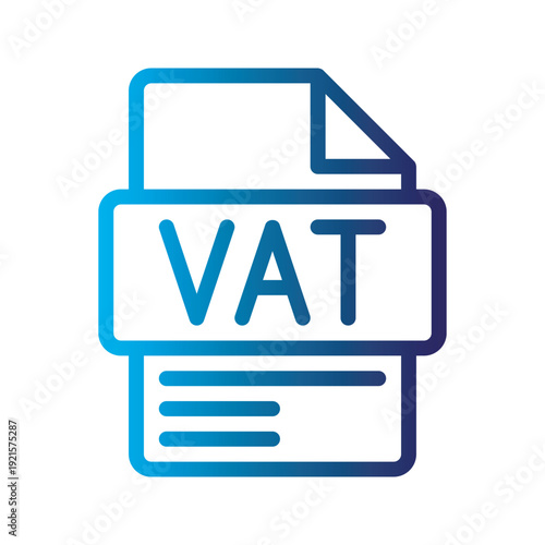 VAT Gradient Color Icon Financial gradient icon representing value added tax, taxation systems, and compliance.