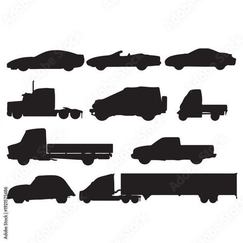 set of different silhouettes of guns