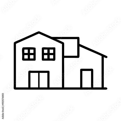 Modern building outline vector style