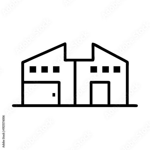 Modern building outline vector style