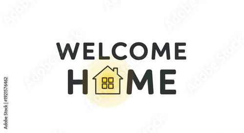 Welcome home concept visual a modern friendly graphic presenting a warm greeting for returning individuals or new inhabitants with an inviting house