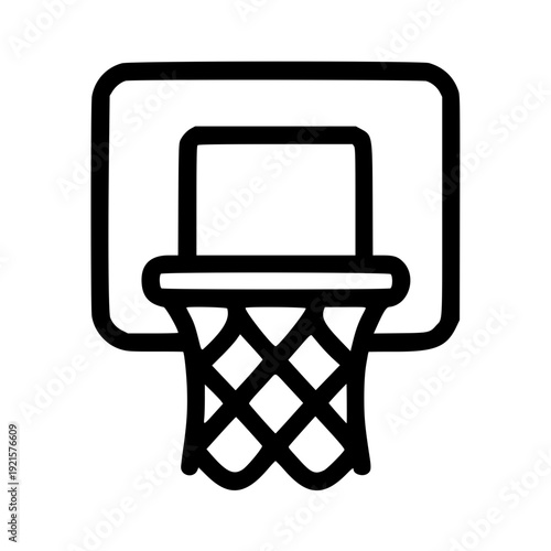 Modern basketball hoop with net and backboard in sleek design