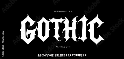 Font vector. Alphabet gothic - Modern Blackletter Gothic Display Font