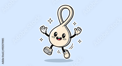 Cute Loop Character Keychain Mascot Jumping Cheerfully.