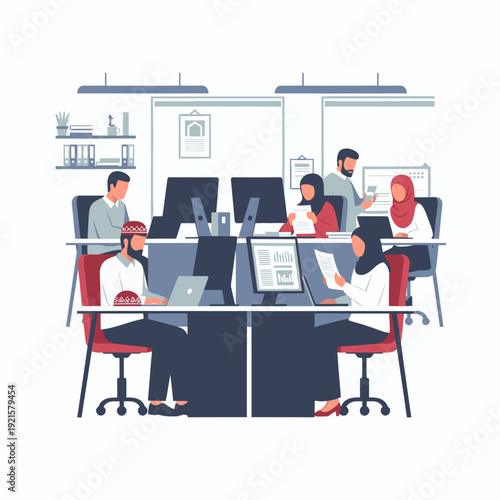 Diverse group of people working together.