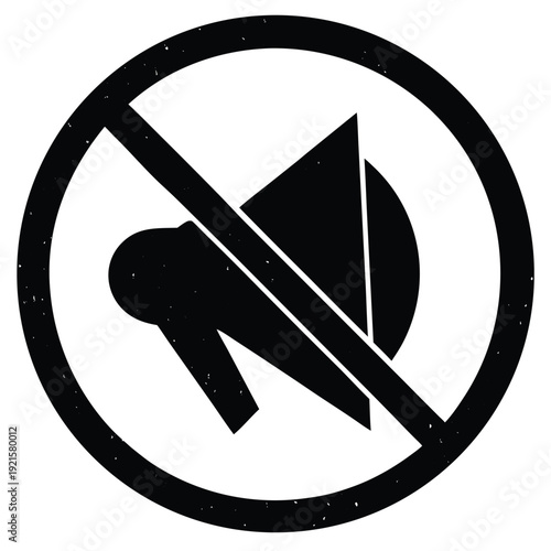 Mute design on white background with silhouette