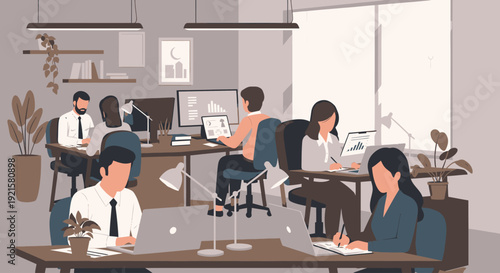 people working in an office environment.