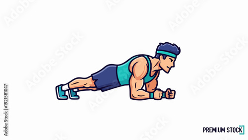 Man performing plank exercise for core strength and fitness training.