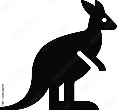 kangaroo silhouette vector illustration on transparent background