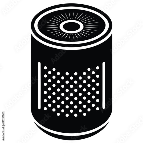 Voice assistant icon on white background silhouette