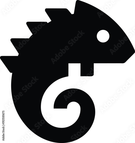 iguana silhouette vector illustration on transparent background