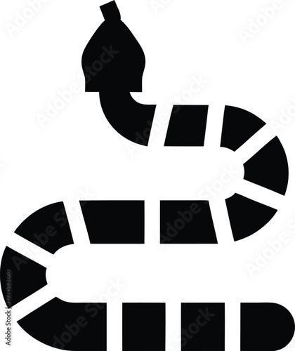 coral snake silhouette vector illustration on transparent background