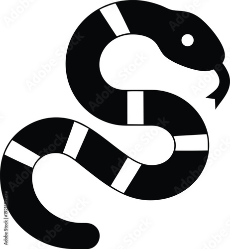 coral snake silhouette vector illustration on transparent background