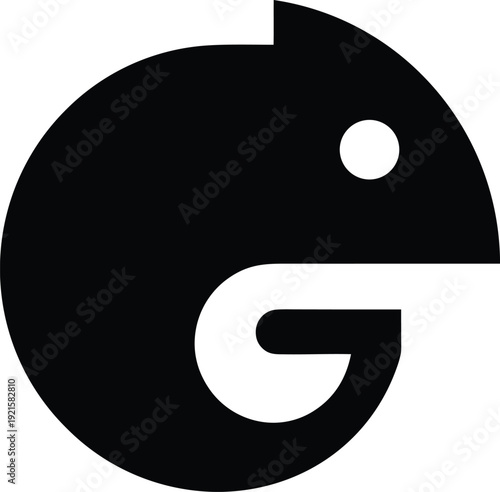 chameleon silhouette vector illustration on transparent background