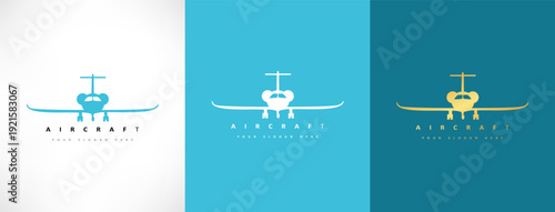 Aircraft logo vector. Plane transport design