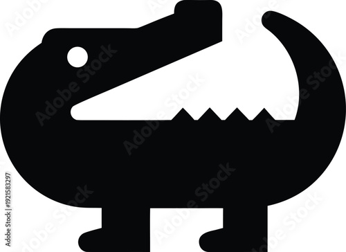 alligator silhouette vector illustration on transparent background