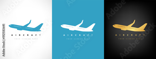 Aircraft logo vector. Plane transport design