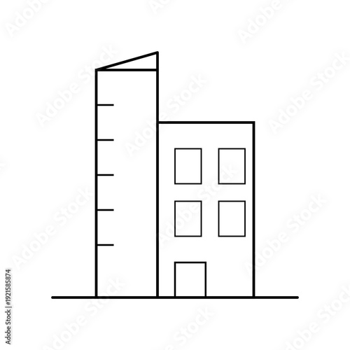 Modern building outline vector style