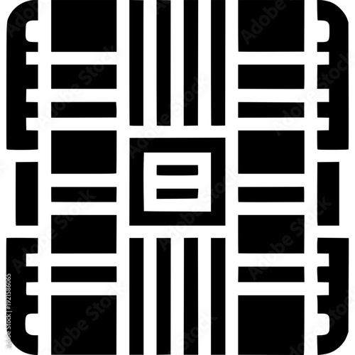 Abstract Tech Board: An elegant monochrome image showcases the intricate layout of a technological circuit board, with clean lines and sharp angles, symbolizing connectivity and innovation.