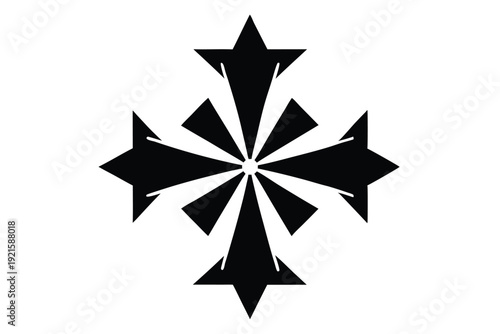 maltese cross silhouette line art vector illustration
