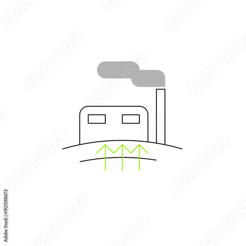 Geothermal energy icon for underground heat power and renewable electricity source.