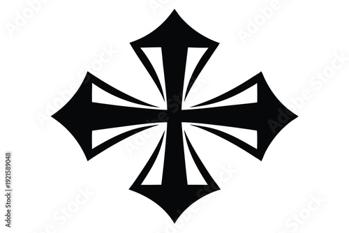 maltese cross silhouette line art vector illustration