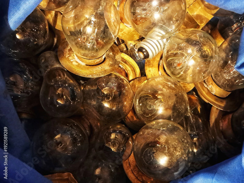Collection of old vintage incandescent car light bulbs