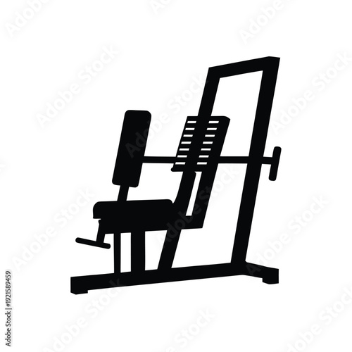 Vertical Leg Press Machine Silhouette - Gym Lower Body Icon on White