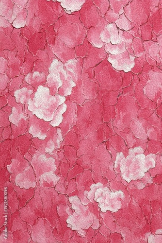 Pink Floral Texture Pattern with Abstract White Flowers on Vibrant Background