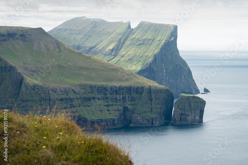 Panoramic view of Mylingur peak and dramatic mountains viewed from a high-altitude vantage point