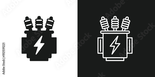 Automotive engine spark plugs illustration on contrasting backgrounds showcasing electrical components in a detailed graphic representation of vehicle ignition system