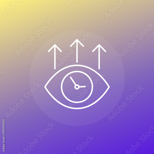 increase watch time icon, line design